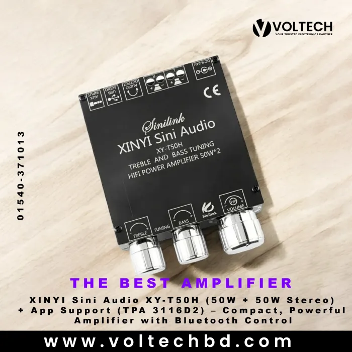 XINYI Sini Audio XY-T50H + App  (50W + 50W Stereo) + App Support (TPA 3116D2) | Voltech Electronics